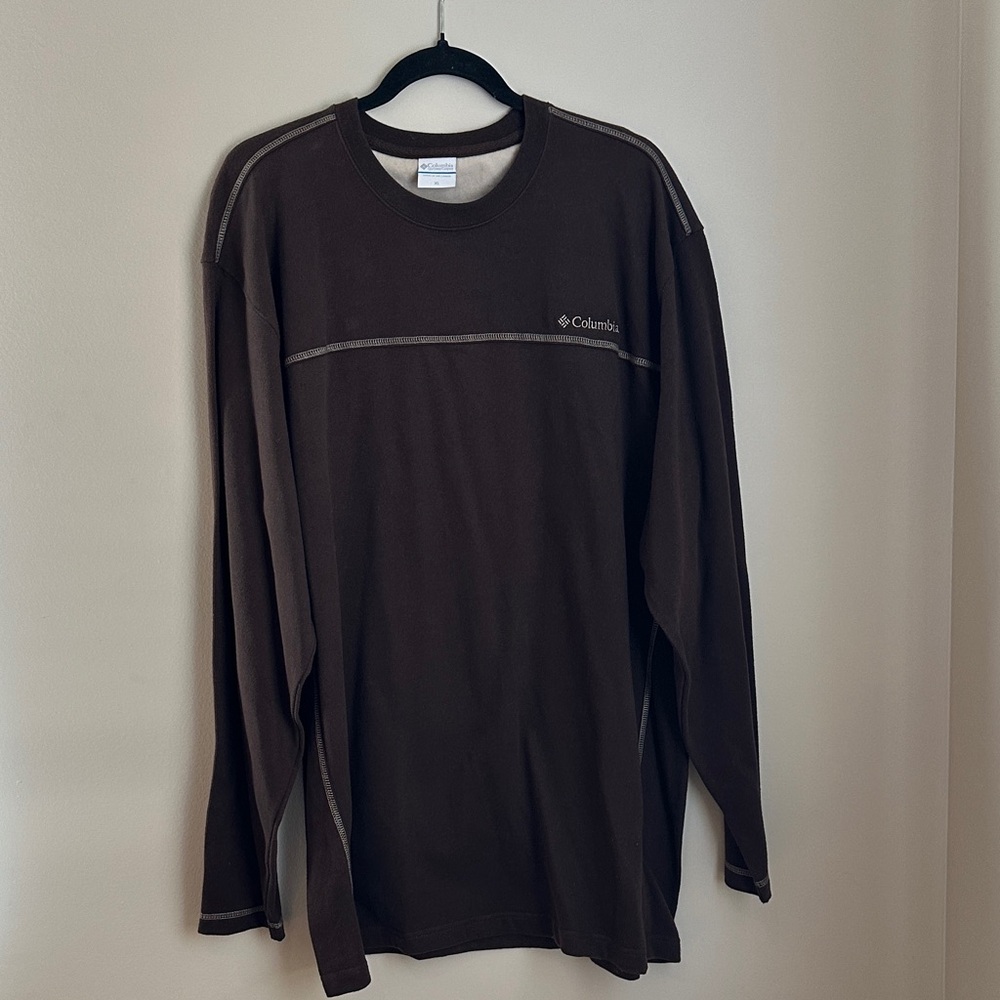 Columbia Men's Chocolate Brown Long Sleeve Crew Neck Top